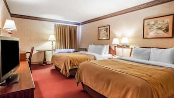 Standard Room, 2 Queen Beds, Non Smoking | Premium bedding, desk, soundproofing, iron/ironing board