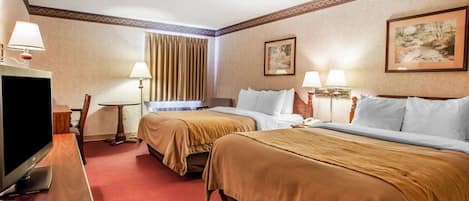 Standard Room, 2 Queen Beds, Non Smoking | Premium bedding, desk, soundproofing, iron/ironing board