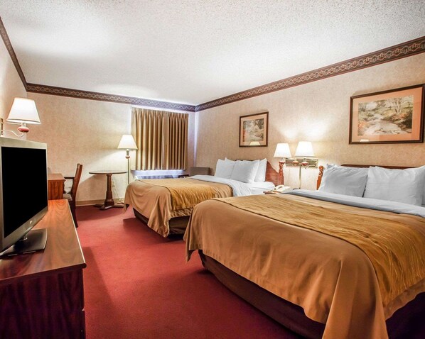 Premium bedding, desk, soundproofing, iron/ironing board