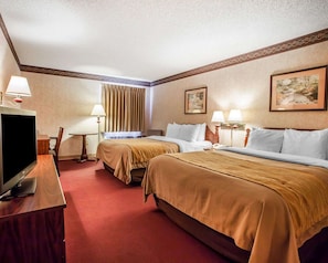 Standard Room, 2 Queen Beds, Non Smoking | Premium bedding, desk, soundproofing, iron/ironing board