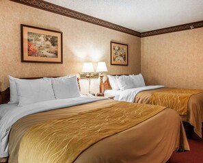 Standard Room, 2 Queen Beds, Non Smoking | Premium bedding, desk, soundproofing, iron/ironing board