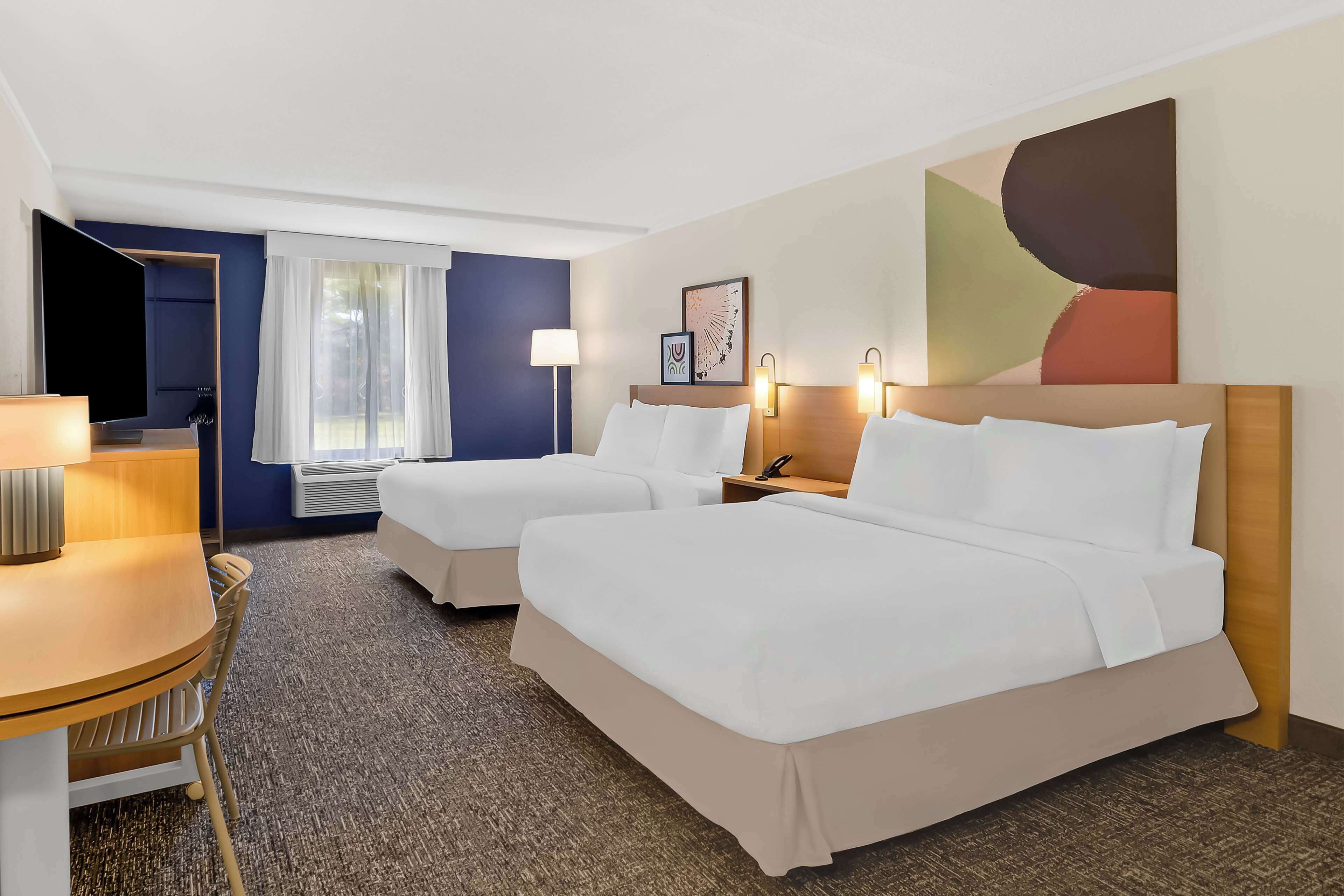 room, 2 queen beds, accessible, bathtub (mobility) | desk, laptop workspace, iron/ironing board, free cots/infant beds