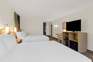 Room, 2 Queen Beds, Accessible, Bathtub (Mobility) | Desk, laptop workspace, iron/ironing board, free cribs/infant beds