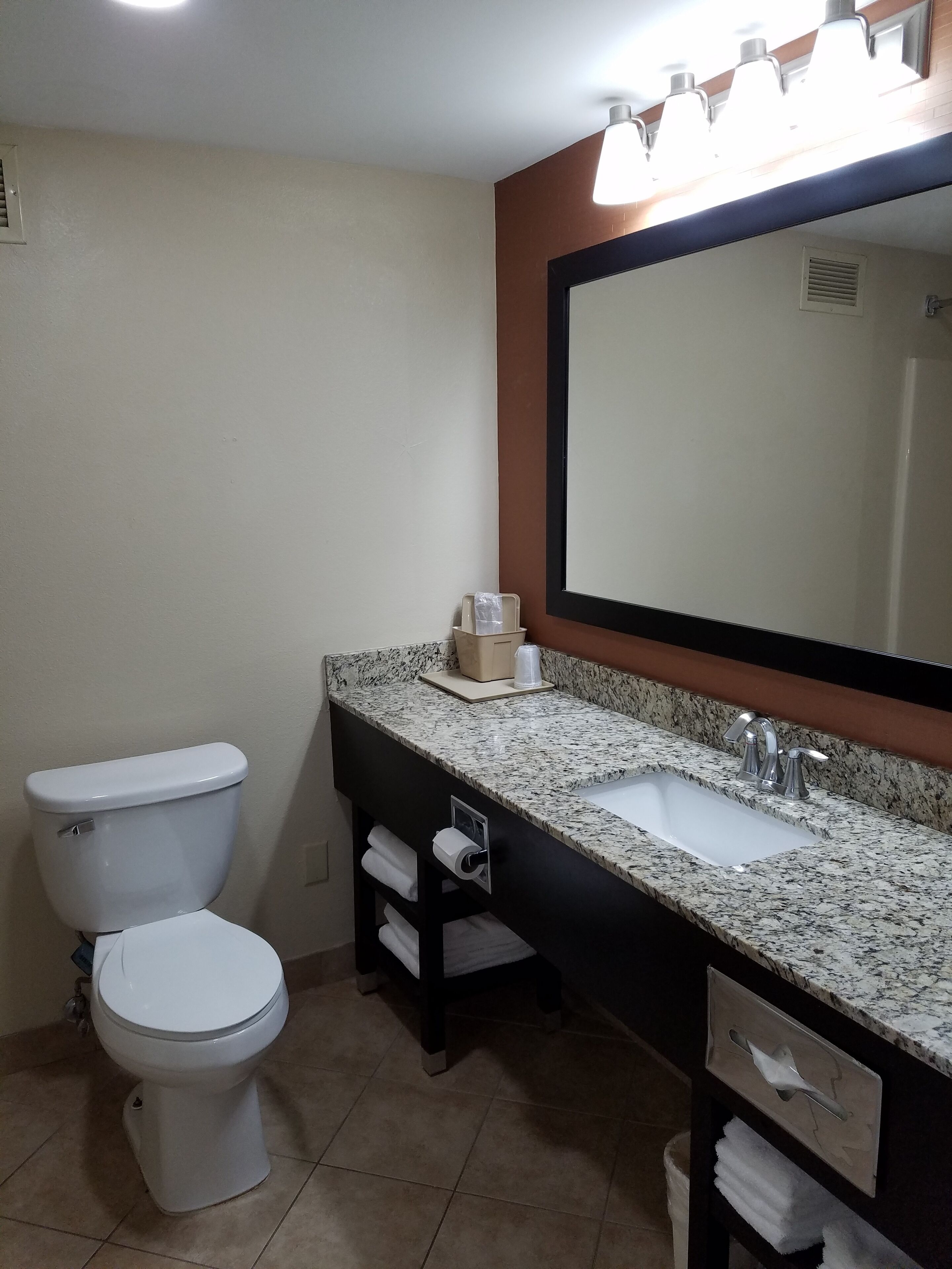 free toiletries, hair dryer, towels