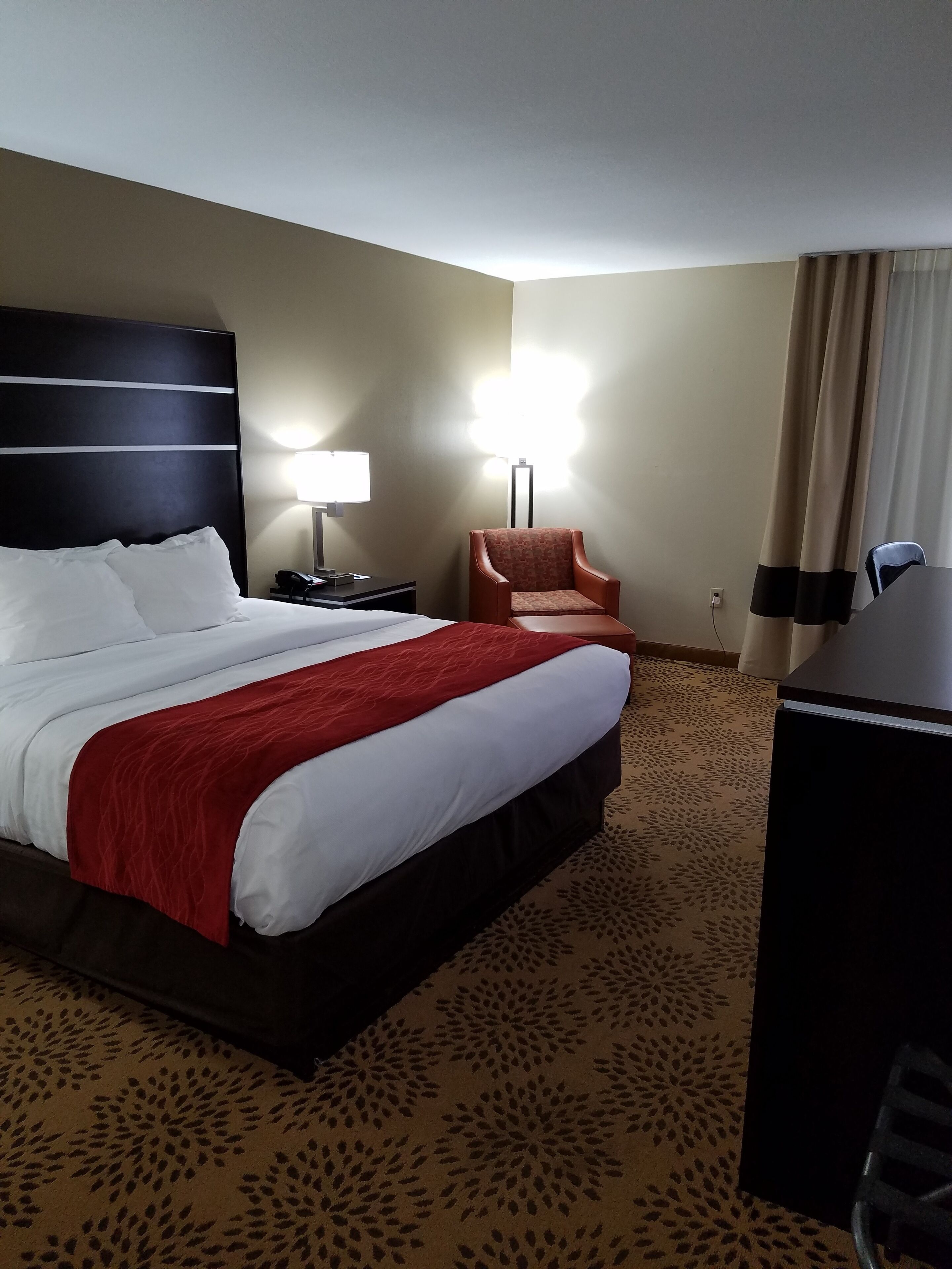 standard room, 1 king bed, non smoking | premium bedding, desk, iron/ironing board, free cots/infant beds