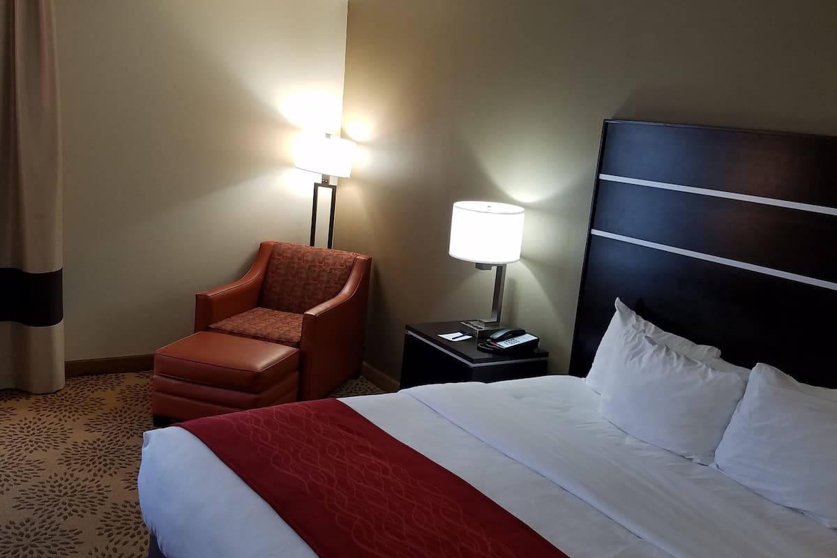 Standard Room, 1 King Bed, Non Smoking | Premium bedding, desk, iron/ironing board, free cribs/infant beds