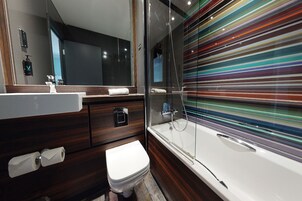 Eco-friendly toiletries, hair dryer, towels
