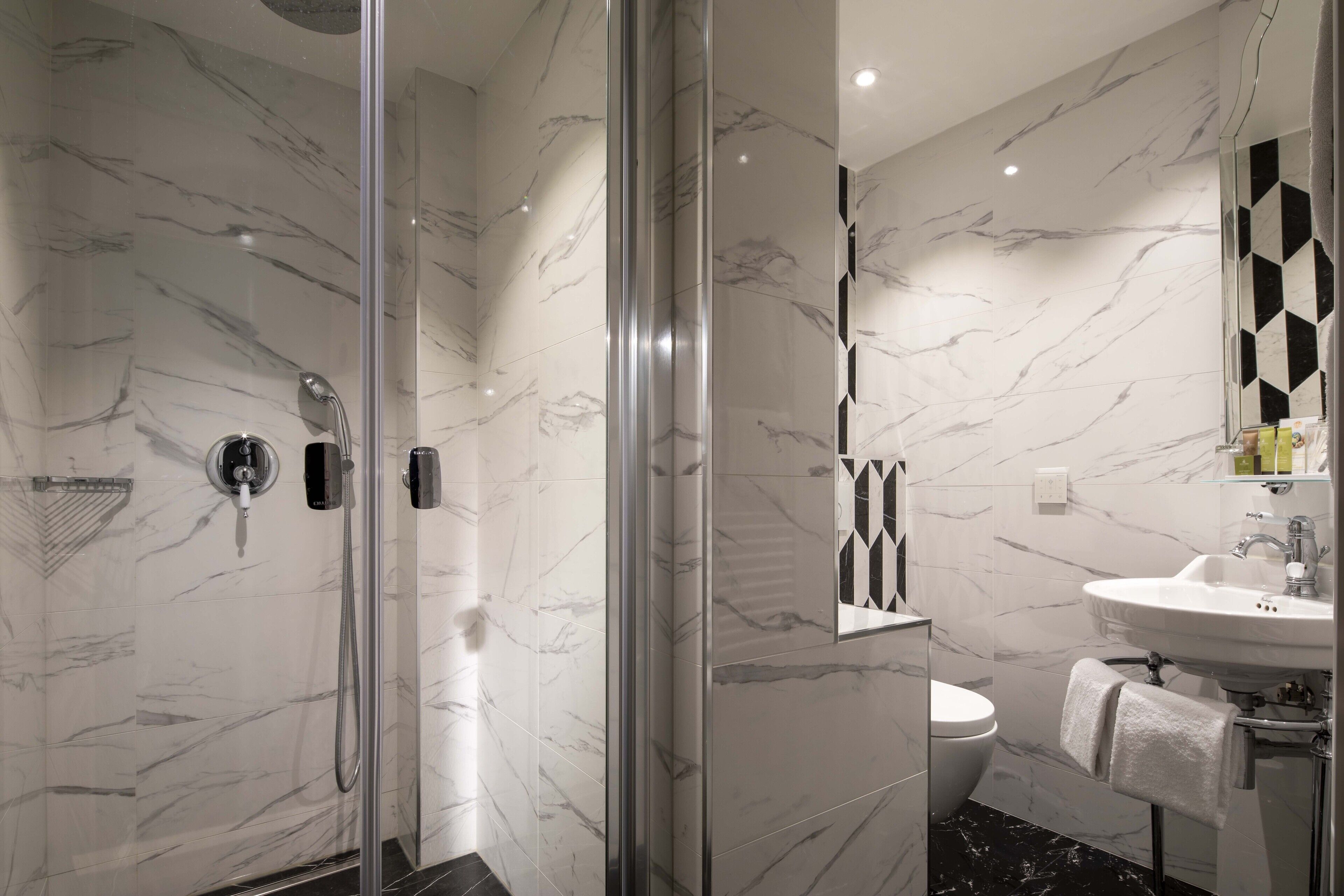 free toiletries, hair dryer, towels