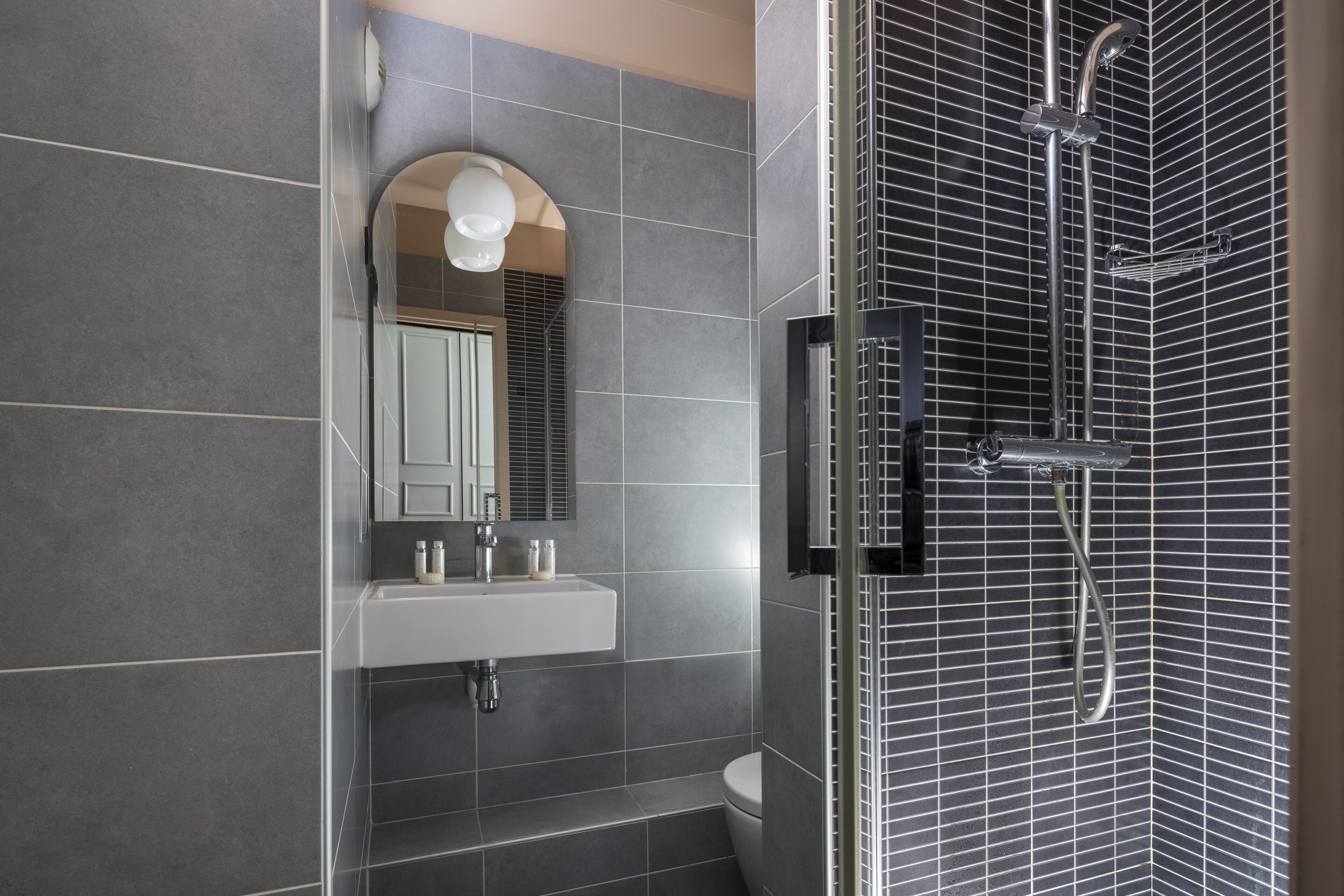 free toiletries, hair dryer, towels, soap