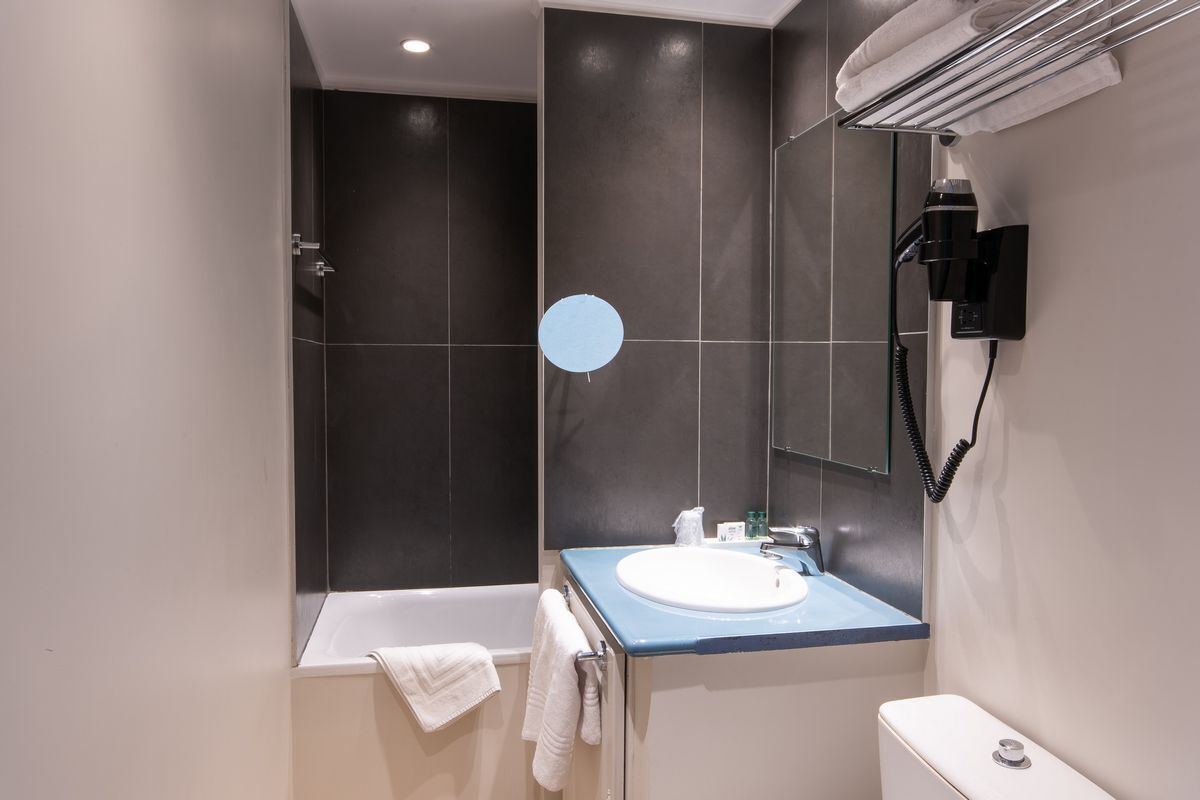 double room, terrace | bathroom | hair dryer, towels