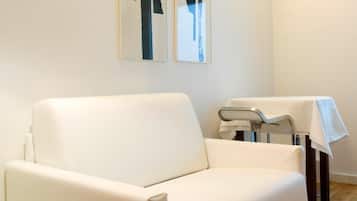 18-inch flat-screen TV with satellite channels, TV