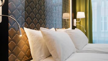 Premium bedding, pillowtop beds, in-room safe, desk