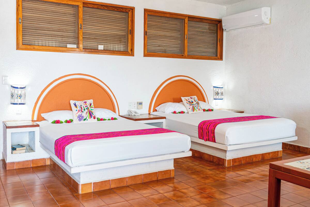 Tropical View with Fan, 2 double beds | In-room safe, cribs (free), bed sheets