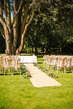 Outdoor wedding area