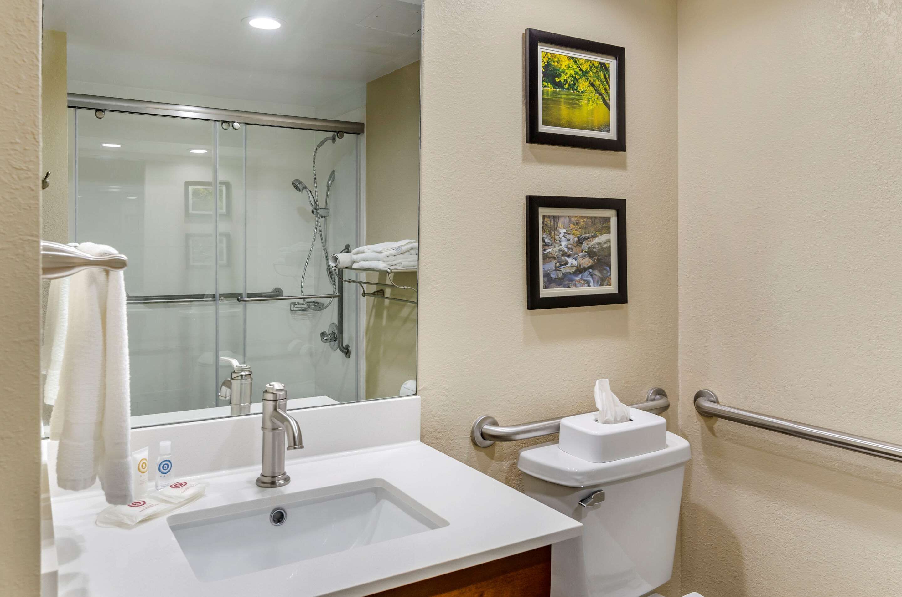 free toiletries, hair dryer, towels, soap