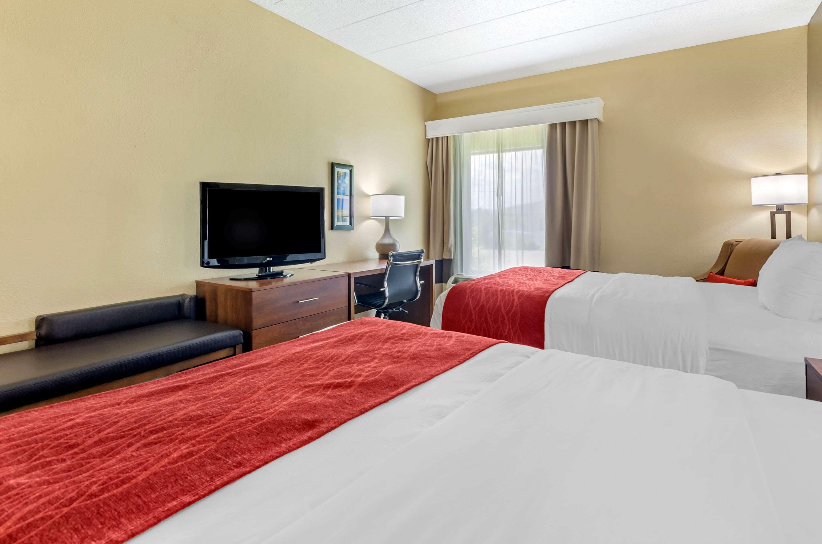 room, 2 queen beds, non smoking | desk, iron/ironing board, free cots/infant beds, free wifi