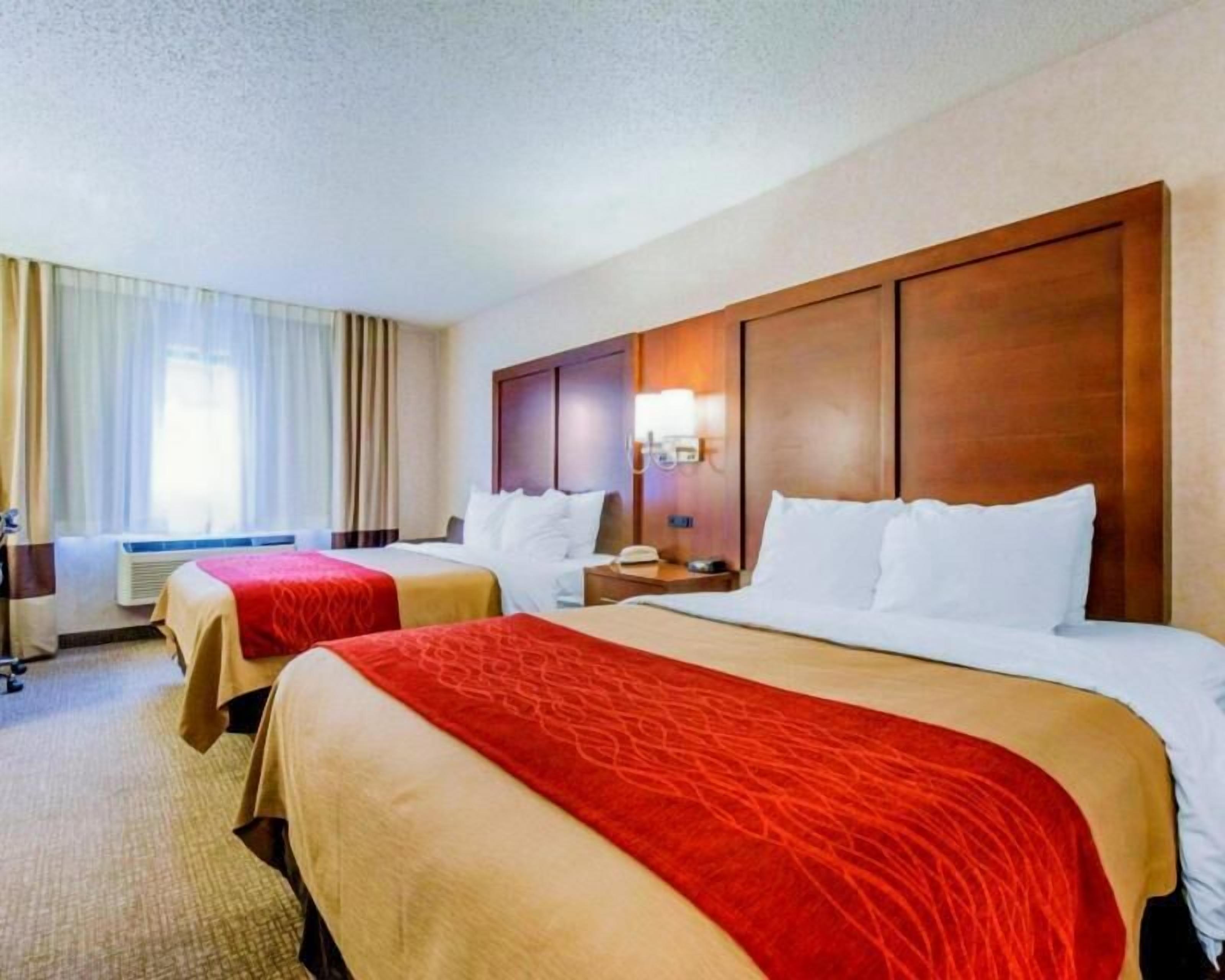 Down comforters, in-room safe, desk, blackout drapes