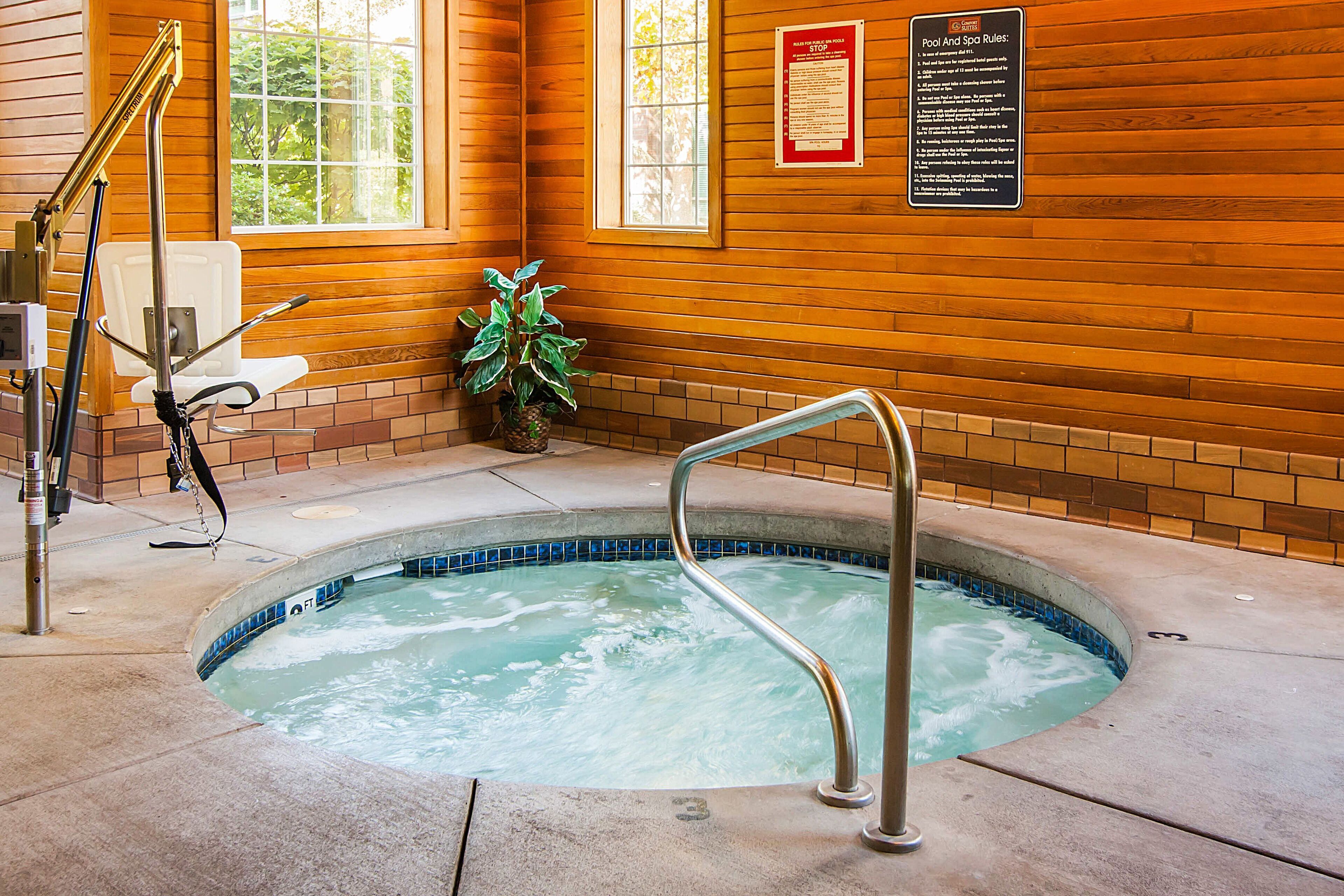 indoor pool, open 5:00 am to midnight, pool loungers