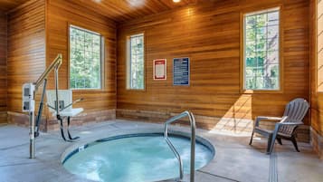 Indoor pool, open 5:00 AM to midnight, pool loungers