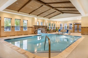 Indoor pool, outdoor pool, sun loungers