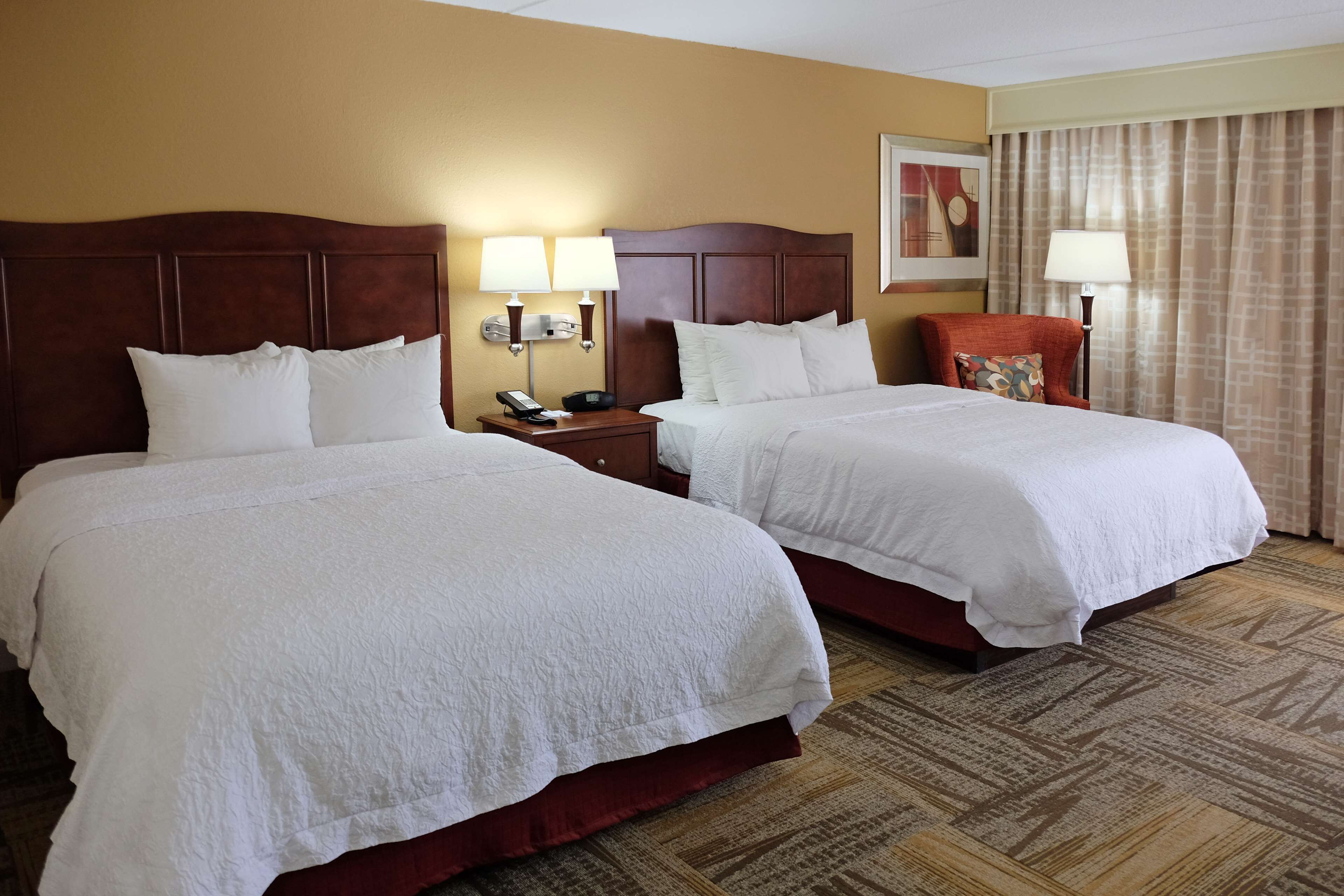 two queen beds large room non smoking | down duvets, in-room safe, desk, iron/ironing board