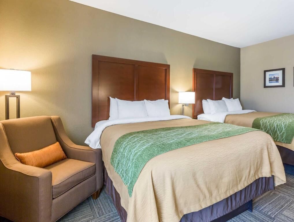 Down comforters, in-room safe, desk, blackout drapes