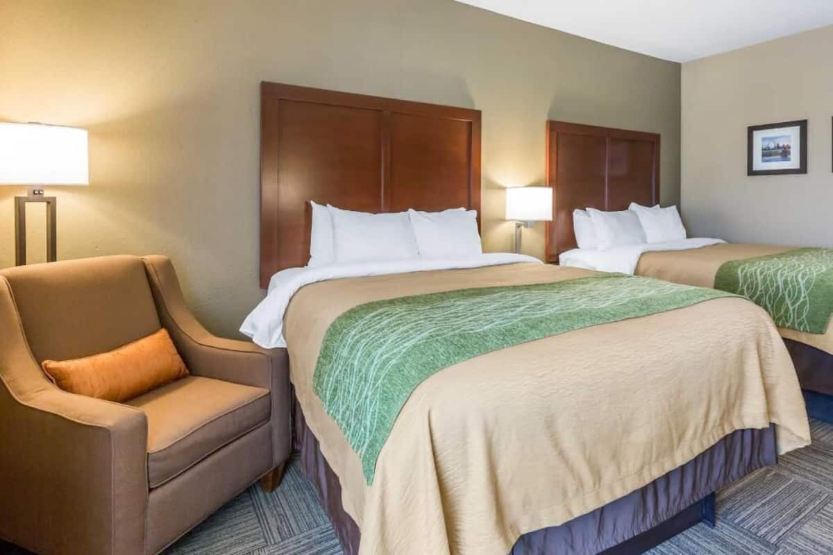 Down comforters, in-room safe, desk, blackout drapes