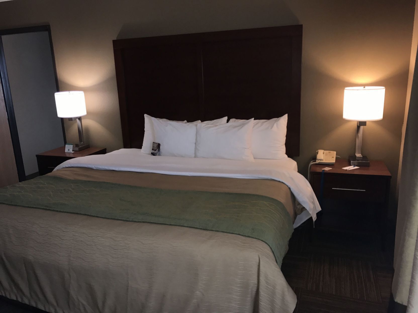 Down comforters, in-room safe, desk, blackout drapes