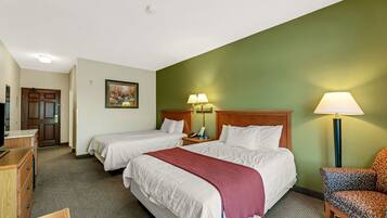 Premium bedding, individually furnished, laptop workspace