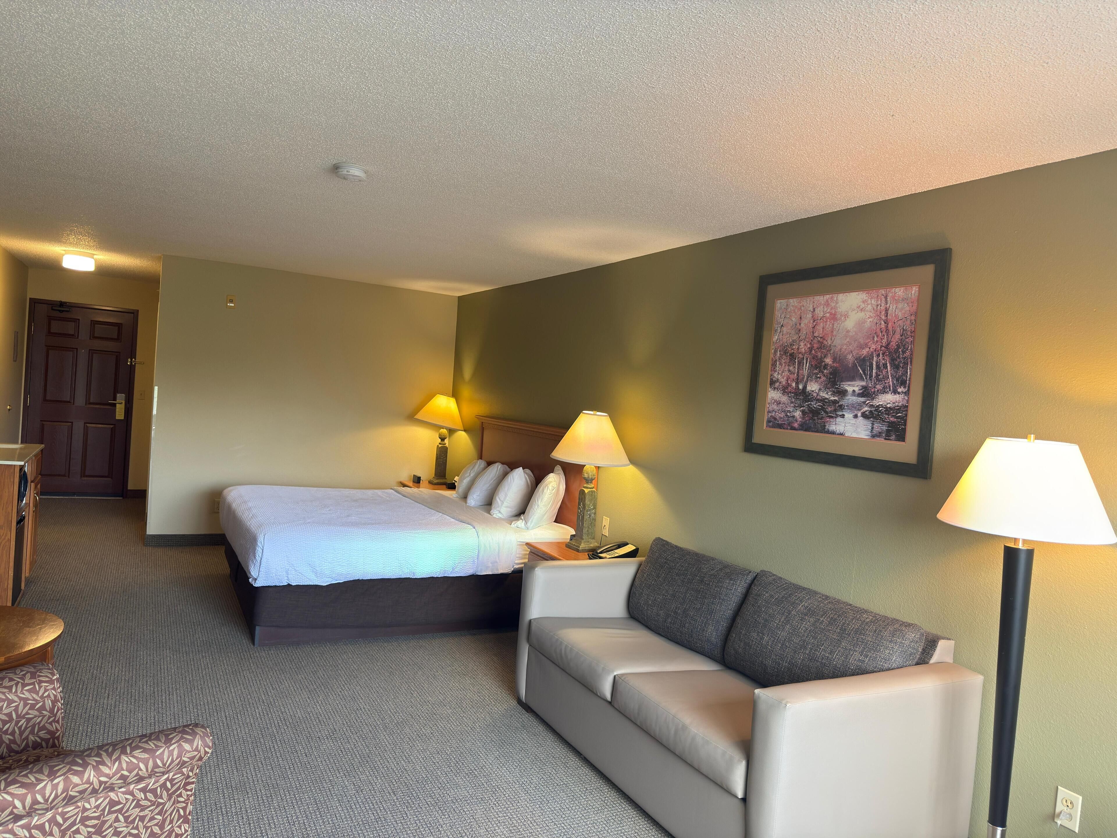 room, 1 king bed with sofa bed | premium bedding, individually furnished, laptop workspace