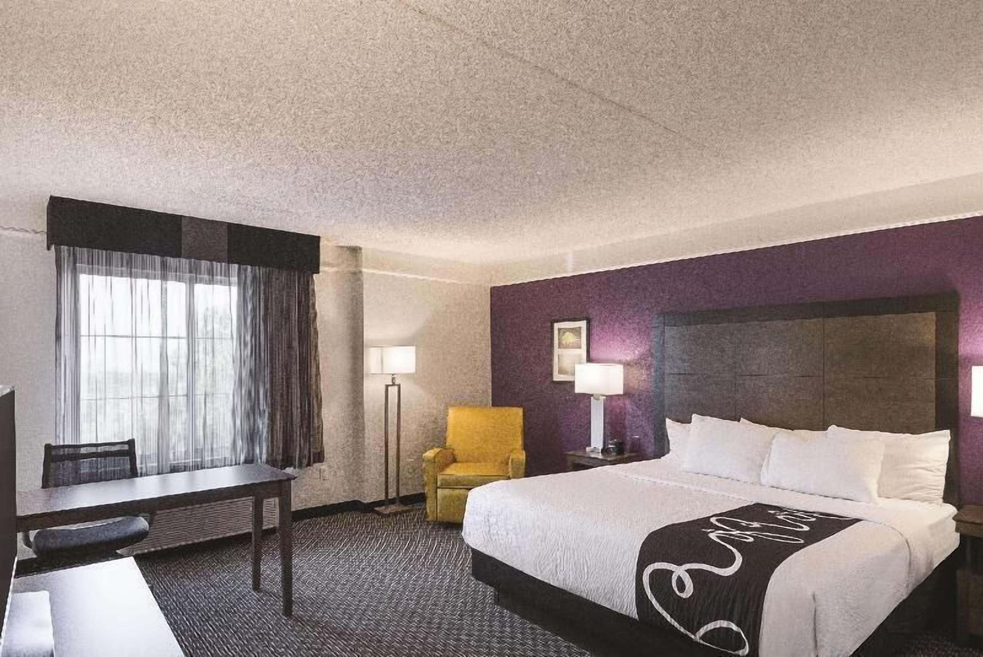 Premium bedding, desk, blackout curtains, iron/ironing board