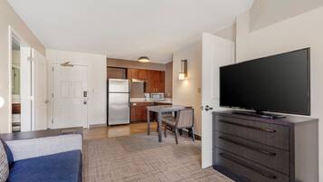 Suite, Multiple Beds, Accessible (Two Bedroom 2 Queens-Roll in Shower) | Living area | 50-inch LED TV with digital channels, TV, Netflix