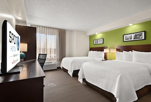 Business Room, 2 Queen Beds, Non Smoking | In-room safe, desk, laptop workspace, blackout curtains