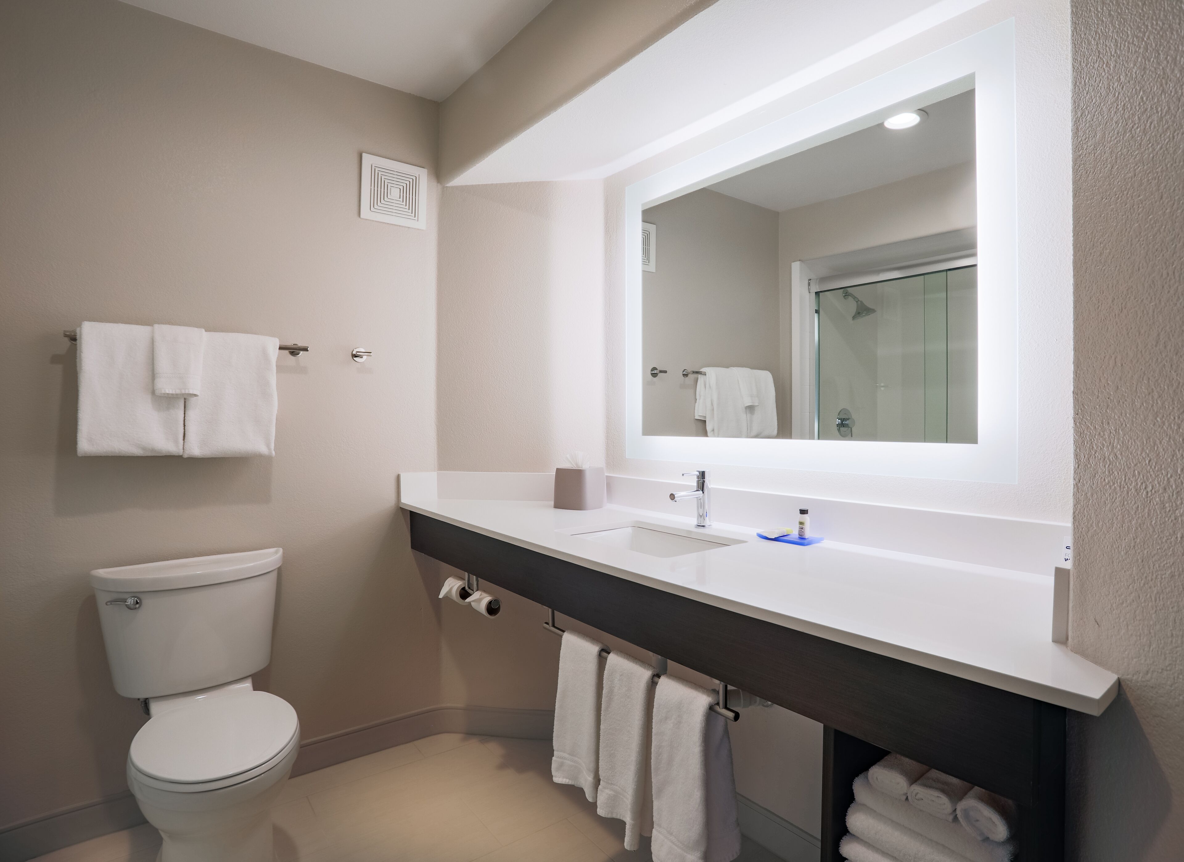 free toiletries, hair dryer, towels