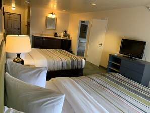 Room, 2 Queen Beds, Non Smoking | 1 bedroom, Egyptian cotton sheets, premium bedding, down duvets