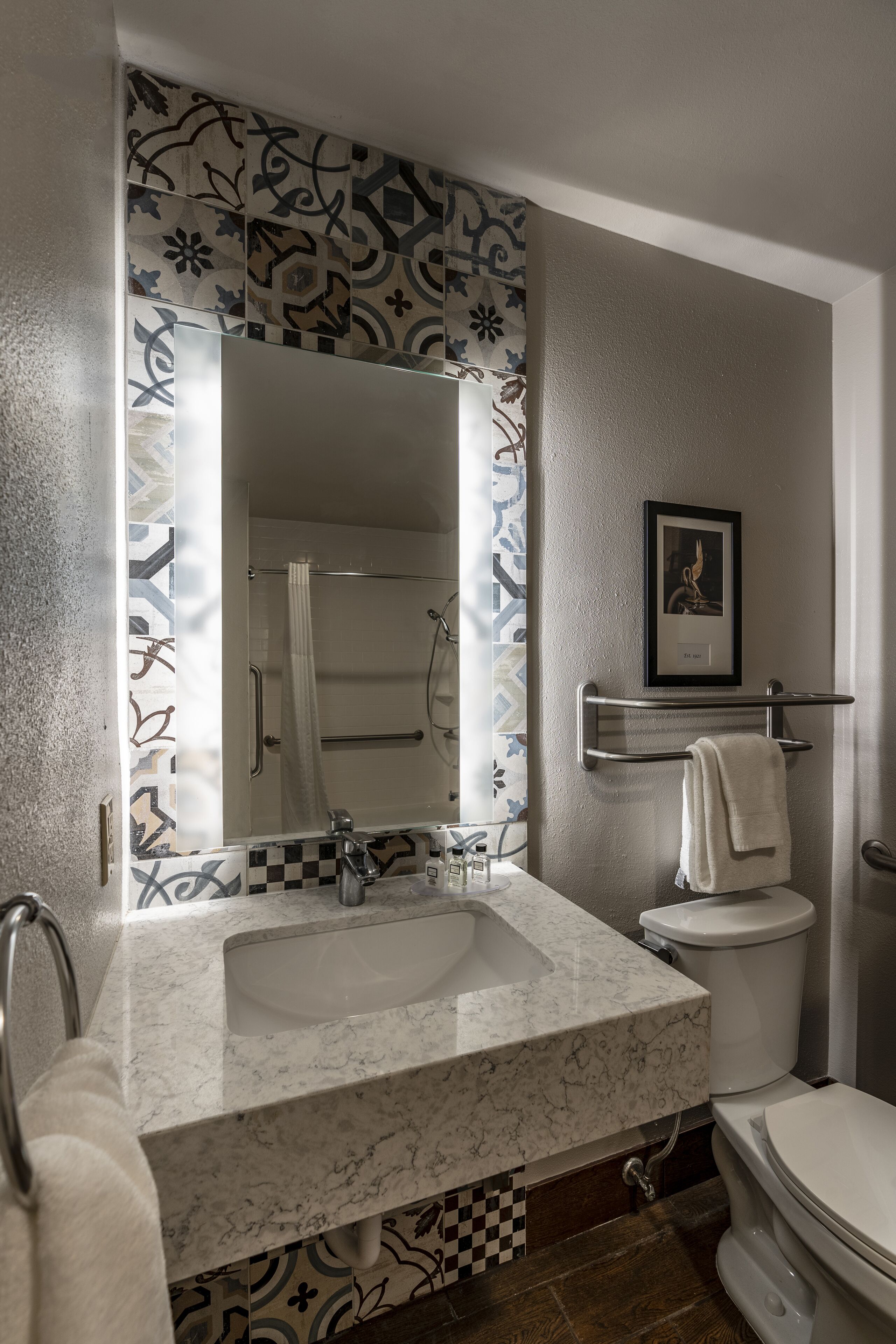 room, 1 king bed, accessible, non smoking | bathroom | designer toiletries, hair dryer, towels, soap