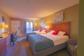 Desk, free WiFi, bed sheets, alarm clocks