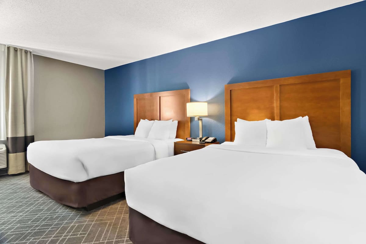 Standard Room, 2 Queen Beds, Non Smoking | Desk, laptop workspace, iron/ironing board, free WiFi