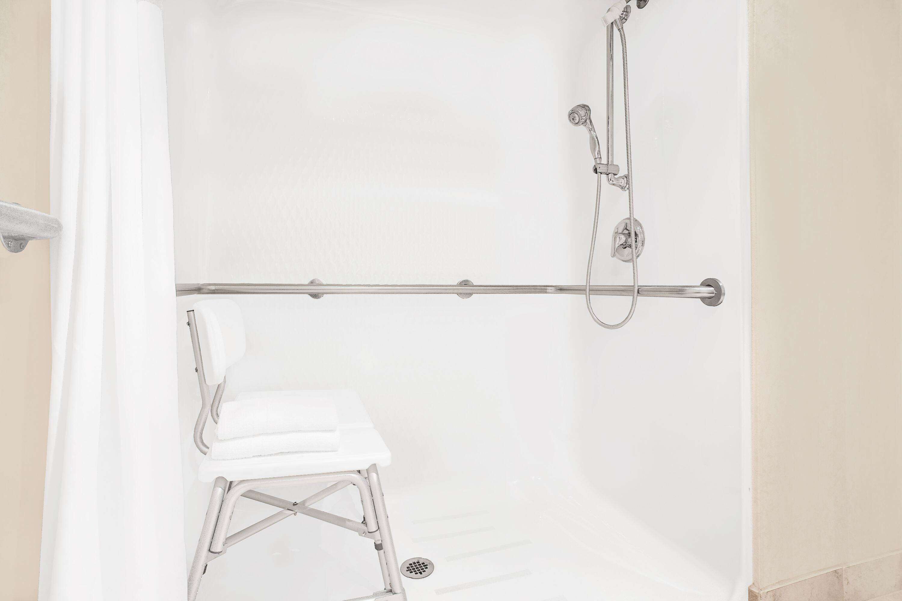 standard room, 1 king bed, accessible, lake view | accessible bathroom