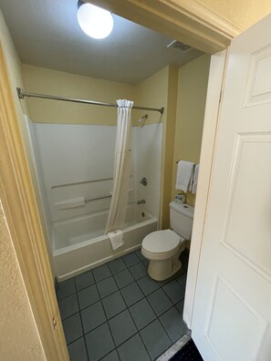 Combined shower/bathtub, deep-soaking bathtub, free toiletries