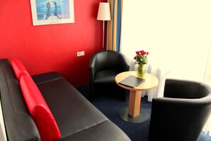 Family Room, Balcony | Living room | 50-cm LCD TV with satellite channels, TV