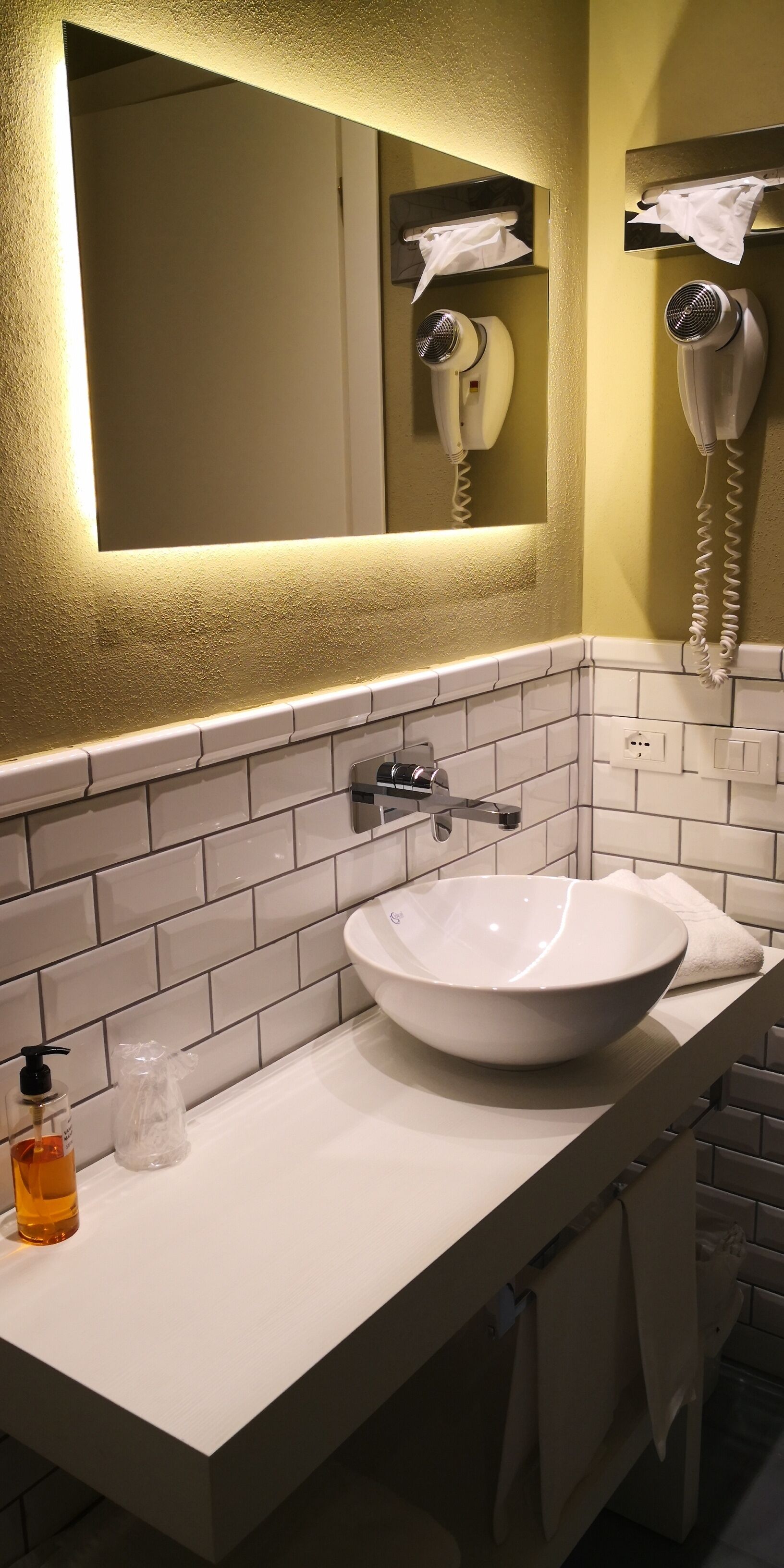 free toiletries, hair dryer, bidet, towels