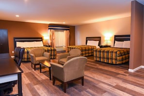 Signature Suite, 1 King Bed, 2 Double Beds, Non Smoking | Desk, free WiFi, bed sheets