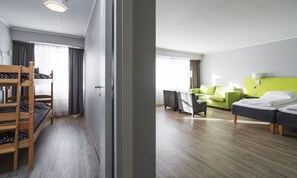 Premium bedding, pillow-top beds, desk, soundproofing