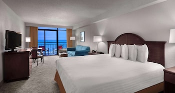 Hypo-allergenic bedding, in-room safe, desk, laptop workspace at Best Western Ocean Sands Beach Resort