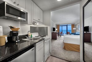 Standard Room, 1 King Bed, Accessible, Non Smoking (Walk-in Shower;with Sofabed, View) | Private kitchen | Fridge, microwave, coffee/tea maker - Best Western Ocean Sands Beach Resort (North Myrtle Beach)