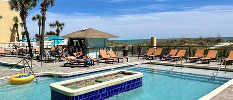 Indoor pool, 2 outdoor pools, pool umbrellas, pool loungers