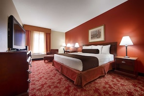 Desk, blackout drapes, iron/ironing board, WiFi