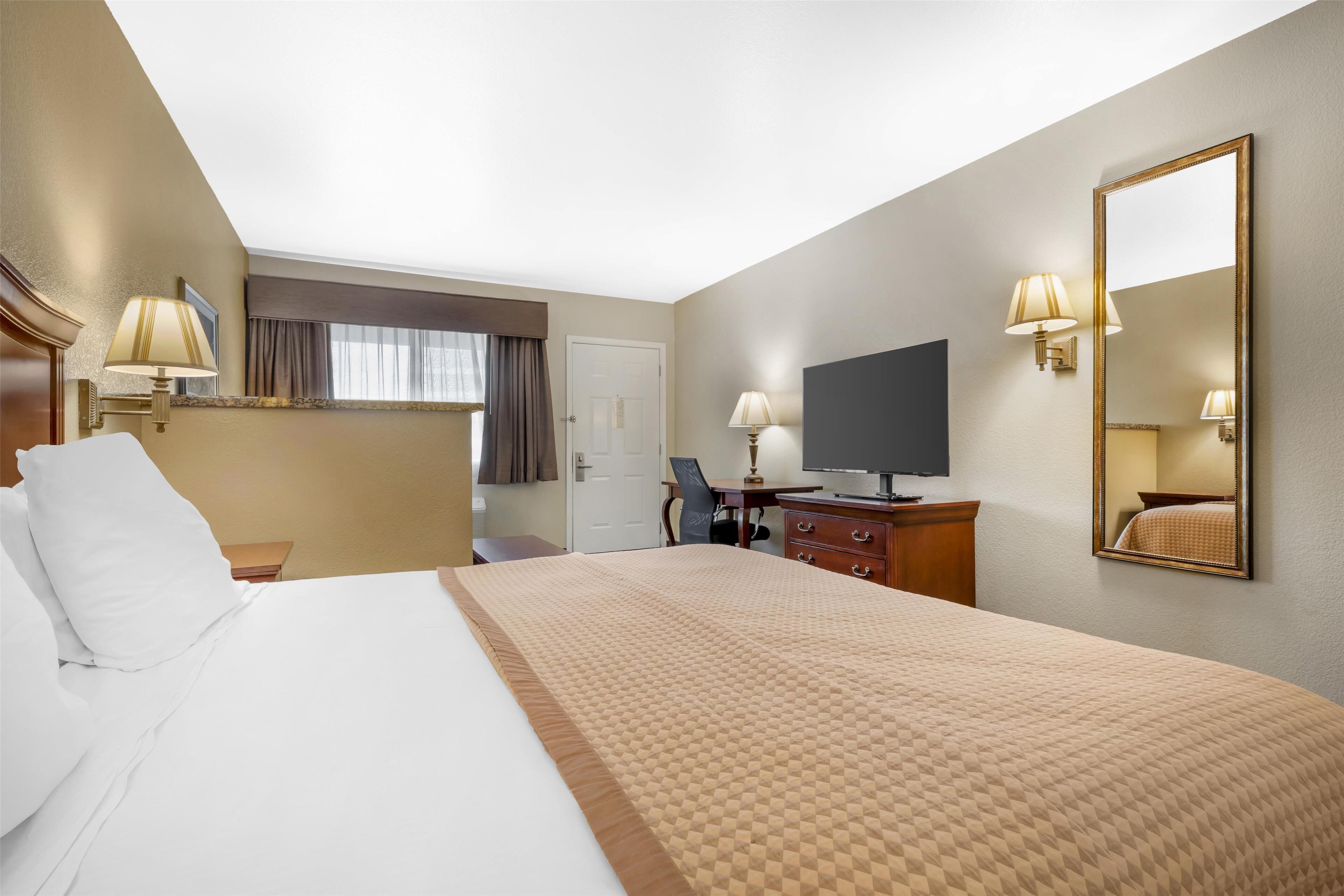 standard room, 1 king bed, non smoking, refrigerator & microwave (with sofabed) | 1 bedroom, in-room safe, desk, laptop workspace