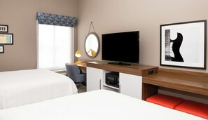 Room, 2 Double Beds, Non Smoking | Pillowtop beds, desk, laptop workspace, blackout drapes